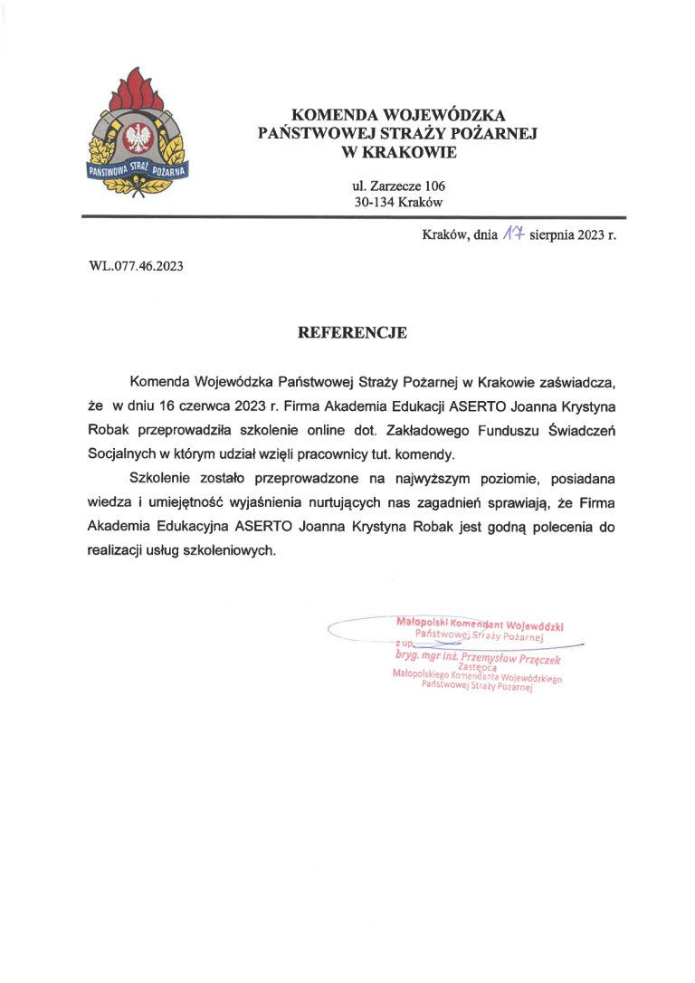 20230817-Komenda-Wojewodzka-Panstwowej-Strazy-Pozarnej-w-Krakowie-referencje_page-0001